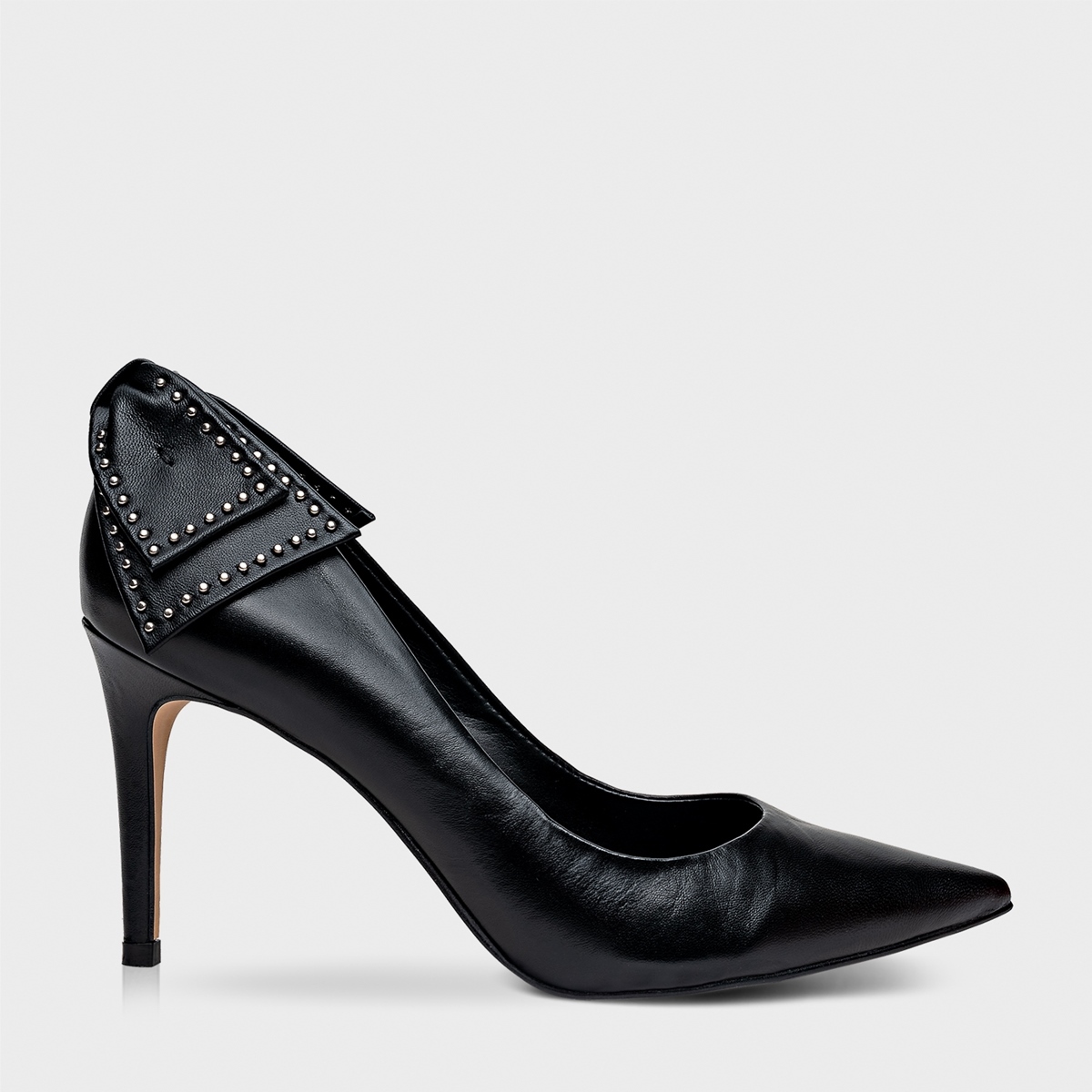 Scarpin Lace Salto Fino Couro Preto