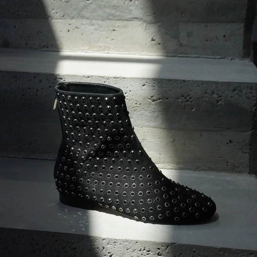Bota Cristal Black Couro Nobuck Preto