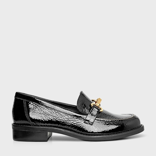 Loafer Fecho Couro Verniz Preto