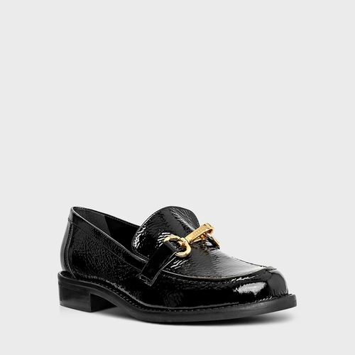 Loafer Fecho Couro Verniz Preto
