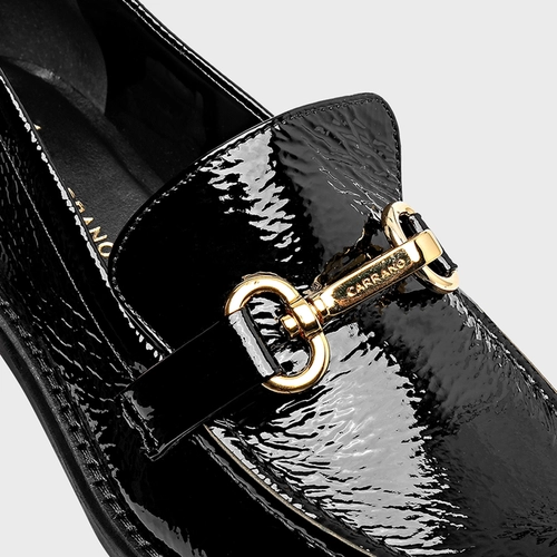 Loafer Fecho Couro Verniz Preto