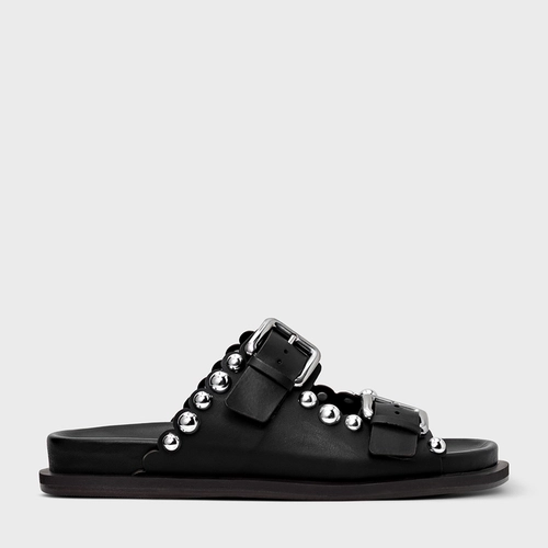Flat Papete Birken Balls Couro Preto