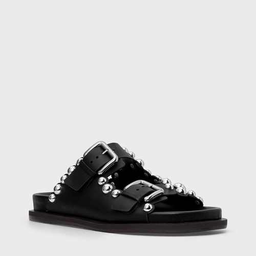 Flat Papete Birken Balls Couro Preto