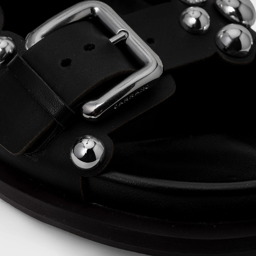 Flat Papete Birken Balls Couro Preto