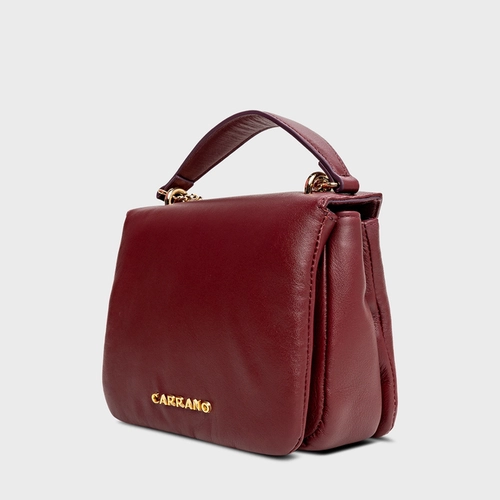 Bolsa Tiracolo Aria Pequena Couro Vinho Mahogany