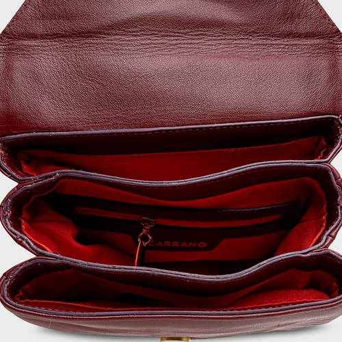 Bolsa Tiracolo Aria Pequena Couro Vinho Mahogany