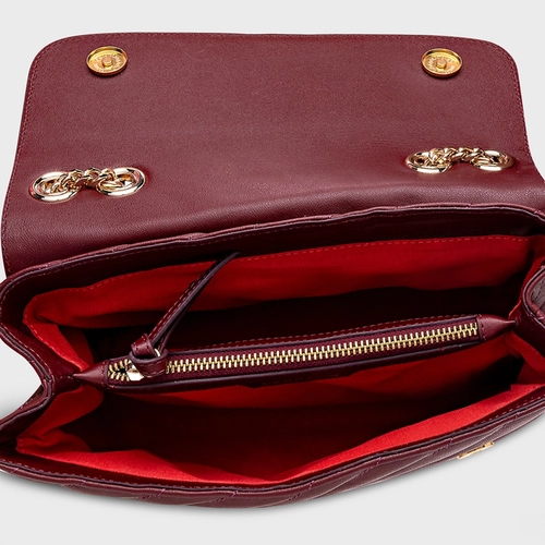 Bolsa Tiracolo Liza Média Couro Vinho Mahogany