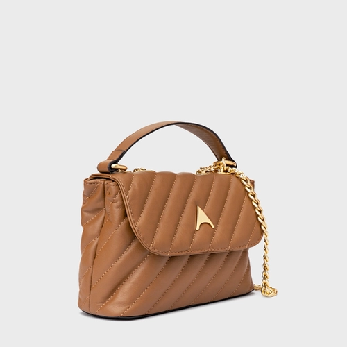 Bolsa Tiracolo Liza Pequena Couro Marrom Saddle