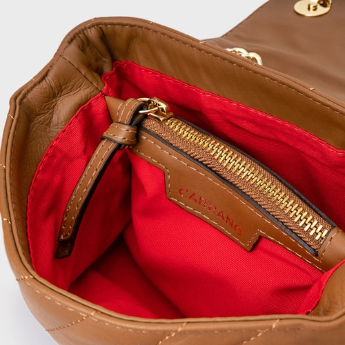 Bolsa Tiracolo Liza Pequena Couro Marrom Saddle