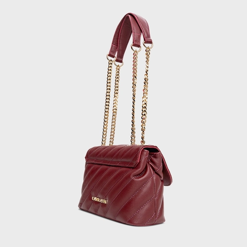 Bolsa Tiracolo Liza Pequena Couro Vinho Mahogany