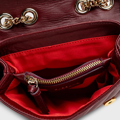 Bolsa Tiracolo Liza Pequena Couro Vinho Mahogany