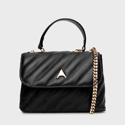 Bolsa Tiracolo Liza Pequena Couro Preto