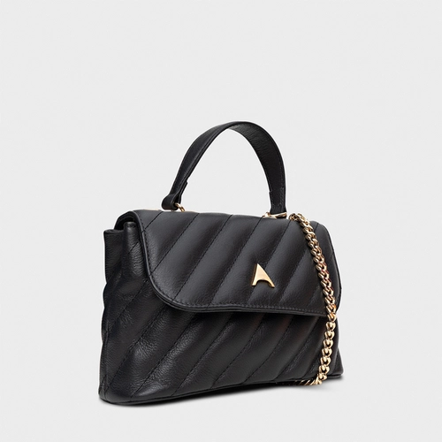 Bolsa Tiracolo Liza Pequena Couro Preto