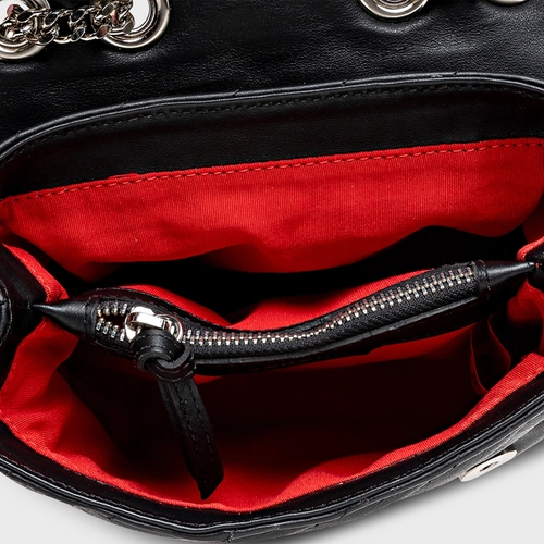 Bolsa Tiracolo Liza Pequena Couro Preto