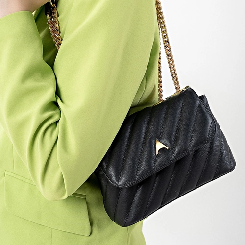 Bolsa Tiracolo Liza Pequena Couro Preto
