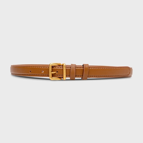 Cinto Regular Fino Couro Marrom Saddle