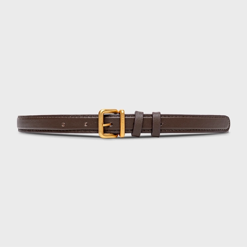 Cinto Regular Fino Couro Marrom Dark Brown