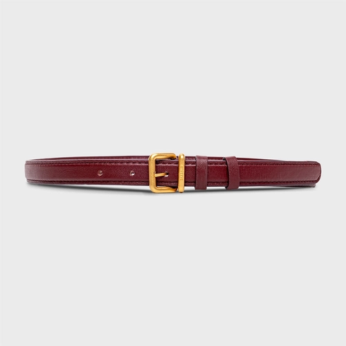 Cinto Regular Fino Couro Vinho Mahogany