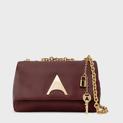 Bolsa Tiracolo Awake Pequena Couro Vinho Mahogany