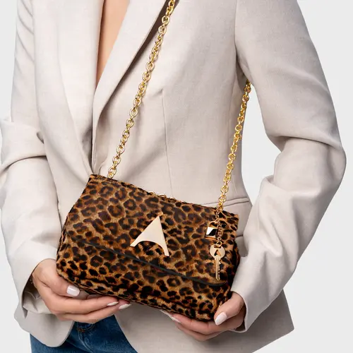 Bolsa Tiracolo Awake Pequena Pelo Animal Print Honey