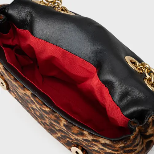 Bolsa Tiracolo Awake Pequena Pelo Animal Print Honey