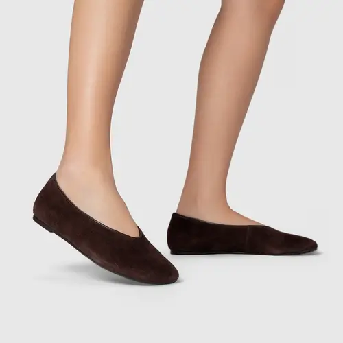 Sapatilha Essential Couro Suede Marrom Ganache