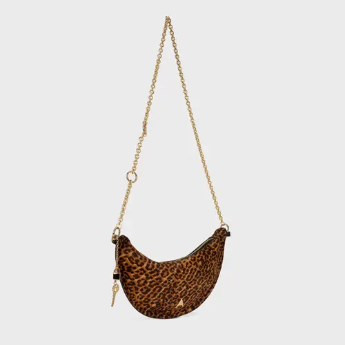 Bolsa Lucky Média Pelo Animal Print Honey