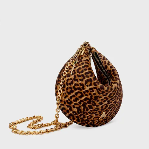 Bolsa Lucky Média Pelo Animal Print Honey