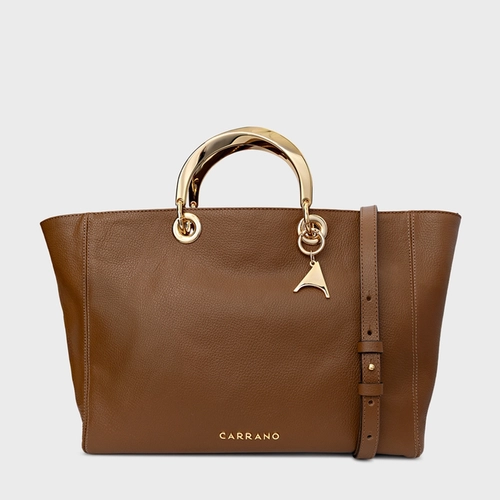 Bolsa Tote Dóris Grande Couro Marrom Saddle