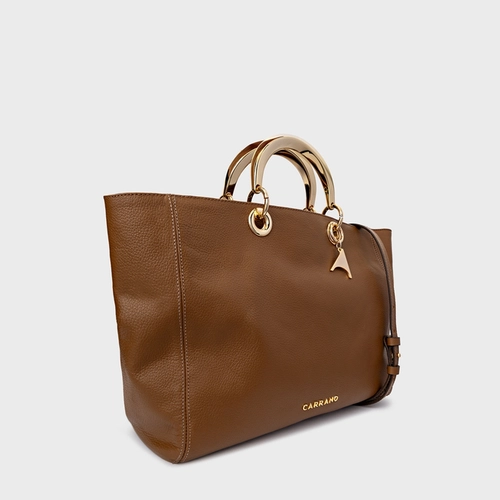 Bolsa Tote Dóris Grande Couro Marrom Saddle