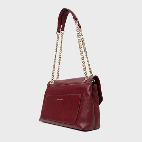 Bolsa Shoulder Helene Média Couro Vinho Mahogany
