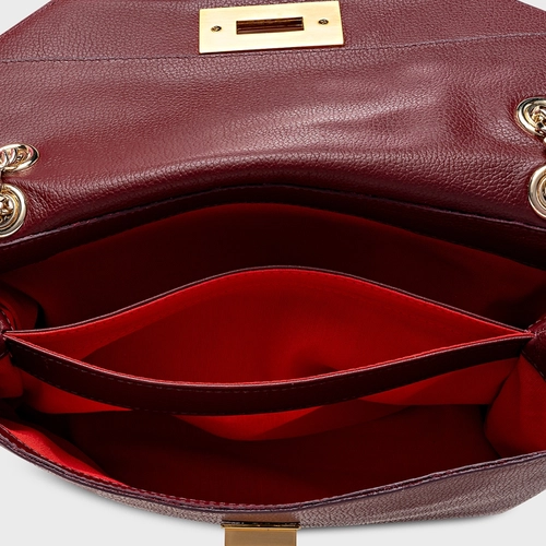 Bolsa Shoulder Helene Média Couro Vinho Mahogany