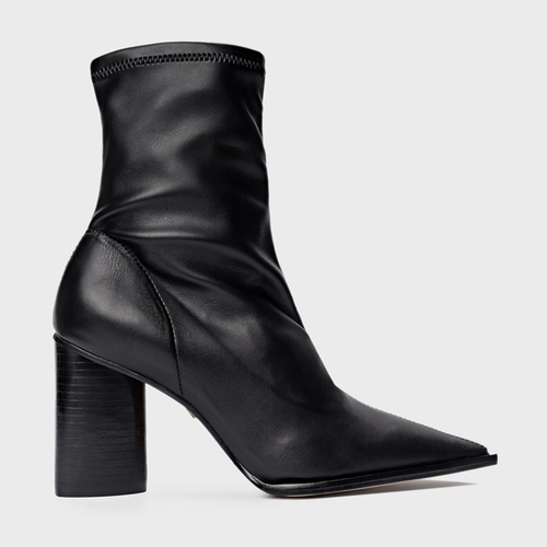 Bota Classic Stretch Salto Bloco Couro Preto