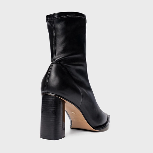 Bota Classic Stretch Salto Bloco Couro Preto