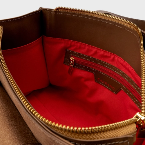 Bolsa Tote Aurora Média Couro Marrom Saddle