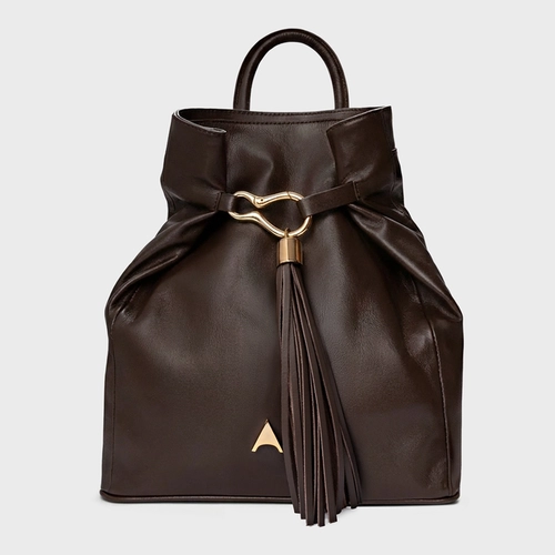 Mochila Francis Couro Marrom Dark Brown