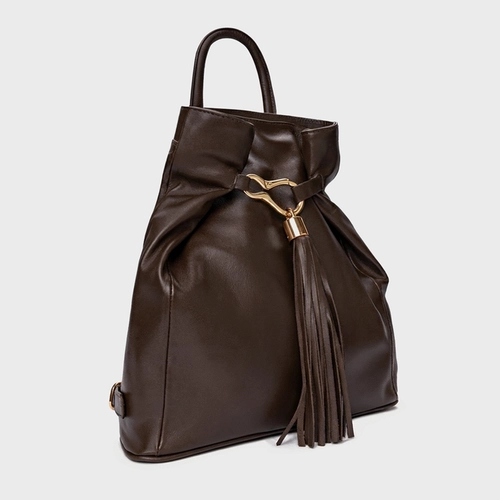 Mochila Francis Couro Marrom Dark Brown