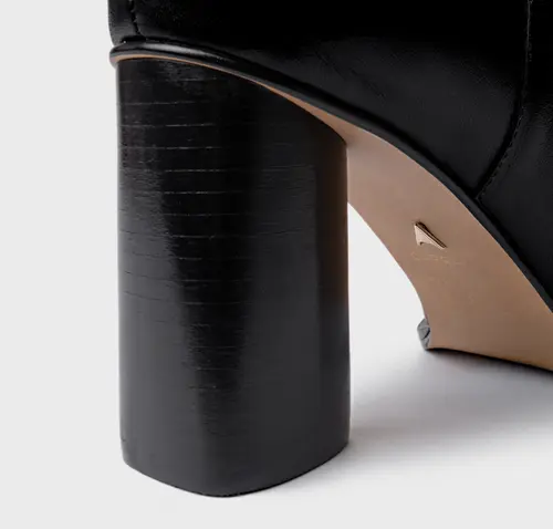 Bota Western Cano Médio Salto Bloco Maxi Couro Preto
