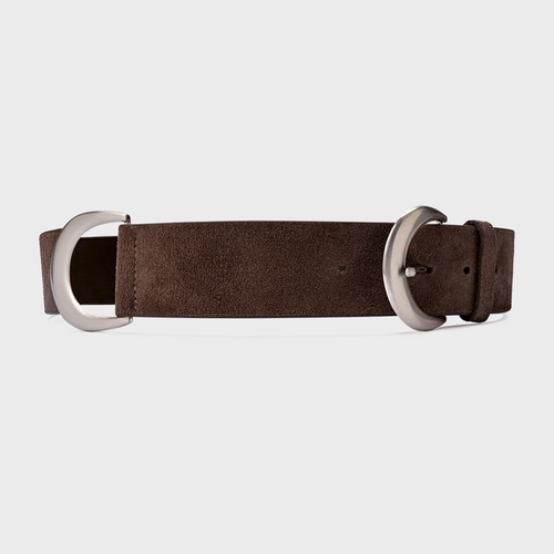 Cinto Moon Grosso Couro Suede Marrom Ganache