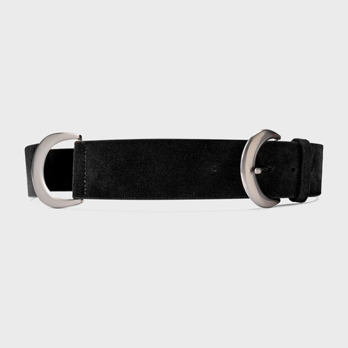 Cinto Moon Grosso Couro Suede Preto