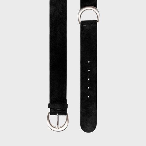 Cinto Moon Grosso Couro Suede Preto