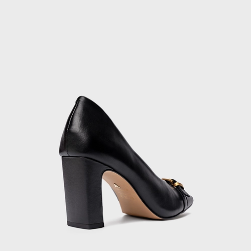 Scarpin Legacy Salto Bloco Couro Preto