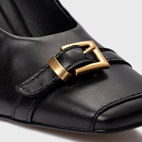 Scarpin Legacy Salto Bloco Couro Preto