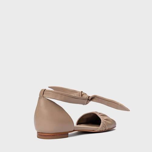 Sapatilha Slingback Ripple Lace Up Couro Bege Funghi