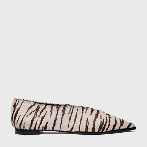 Sapatilha High Vamp Pelo Zebra Animal Print Branco