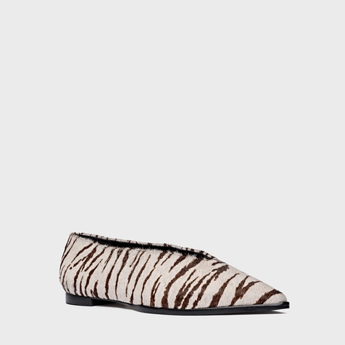 Sapatilha High Vamp Pelo Zebra Animal Print Branco