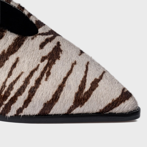 Sapatilha High Vamp Pelo Zebra Animal Print Branco