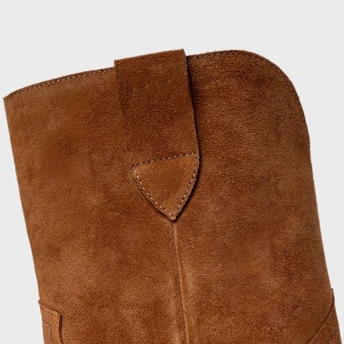 Bota Everyday Salto Bloco Couro Suede Marrom Saddle