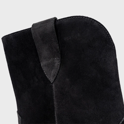 Bota Everyday Salto Bloco Couro Suede Preto