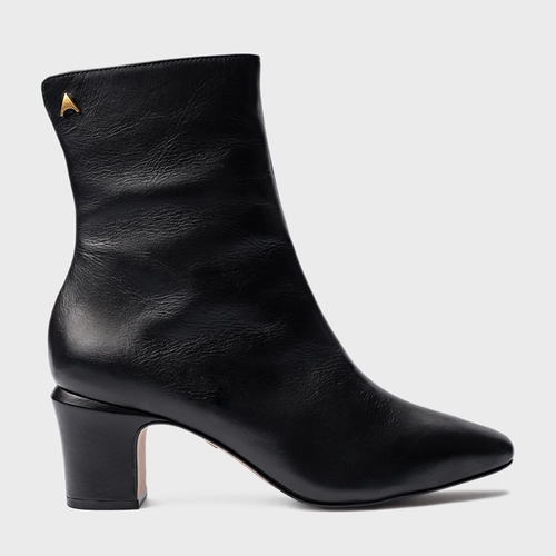 Bota Core Icon Salto Bloco Couro Preto